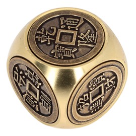 Metal Figertip Rotating Cube Embossed 6 Sided Anti Anxiety Stress Relief Brass Fingertip Gyroscop Desktop Toy for Kid Adults