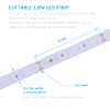 120V LED Strip Light Dimmable by Wall Dimmer Switch, Waterproof