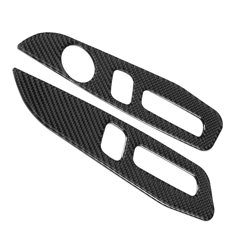 Seat Adjustment Button Panel Trim Soft Carbon Fiber Decoration Fit