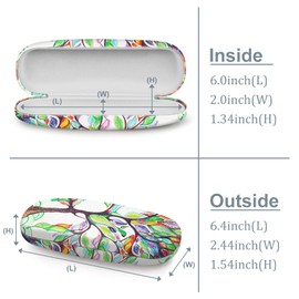 Fintie Hard Shell Eyeglasses Case, Portable Protective Glasses Cover Eyeglass Holder Box with Cleaning Cloth for Men Women, Love Tree