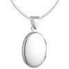 Vinani Opening Shiny Oval Locket Pendant With Snake Chain 925