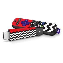 MightySkins Skin Compatible with Roku Streaming Stick + - Red Chevron | Protective, Durable, and Unique Vinyl Decal wrap Cover | Easy to Apply, Remove, and Change Styles | Made in The USA