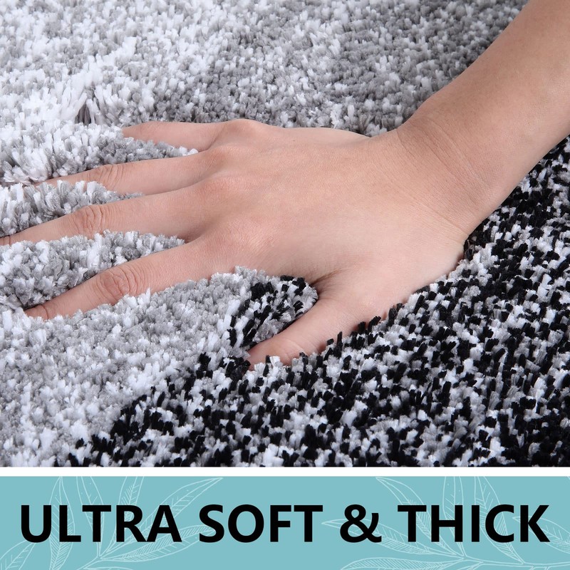 Arotive Microfiber Bathroom Rugs, Shaggy Soft and Absorbent Bath Rug,