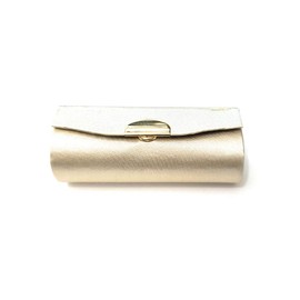 Solid Color Lipstick Case Holder w/Mirror (Beige)