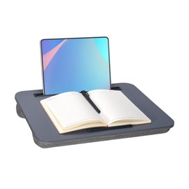 Lap Desk, Portable Laptop Desk Fits Up to 16“ Laptops, with Tablet Slot, Built-in Cushion, Great for Home & Office,Lap Desk for Laptop,Lap Desk with Cushion (Dark Grey, Medium)