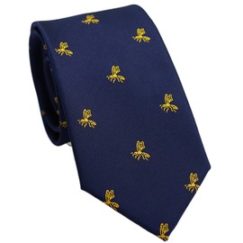 ZENXUS Hornet Tie for Men, Jacquard Designer Bumble Bee Navy Blue Necktie