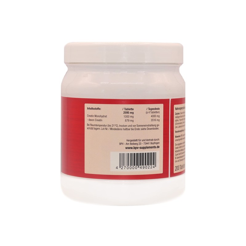 BPV - Creatine Taps - 200 Chewable Tablets with Delicious
