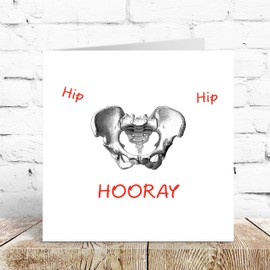 SWIZZOO Hip Operation Card Hip Surgery Card Hip Replacement Card Congratulations Good Luck Recover Quickly Funny Quirky Hip Hooray