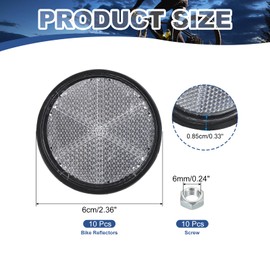 PATIKIL Round Rear Reflectors, 10 Pcs Safety Reflective Warning Reflector Plastic Universal Motorcycle Reflector with M6 Screw Mount for Car Motorcycle Trailer Bike Bicycles Dirt, White