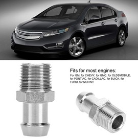 Thread Fitting, 1/2'' NPT 5/8'' Barb Chrome Metal Fitting Intake Manifold Heater Hose Connect Adapter for