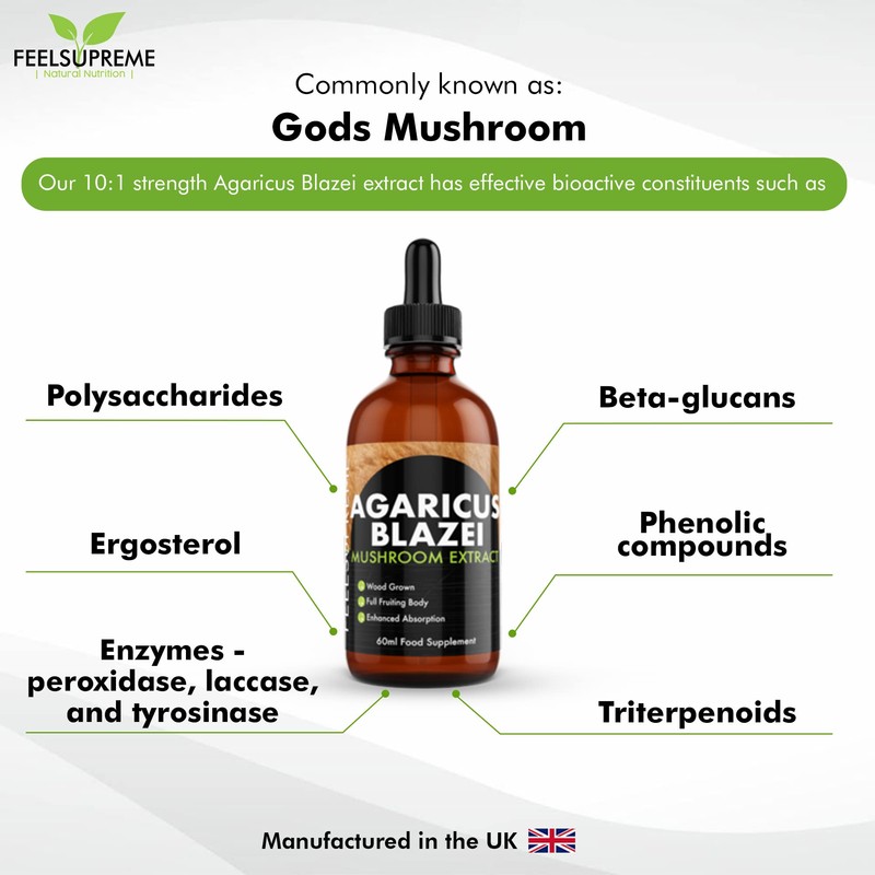 Feel Supreme Agaricus Blazei Extract Liquid Supplement 60ml Full Fruiting