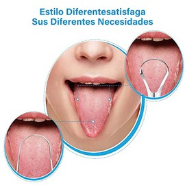 Limpiador Raspador Lengua 4 Unidades, limpiador de raspado de lengua de acero, con estuche de transporte, perfecto para el aliento fresco y el cuidado