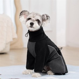 Fleece Dog Coat for Small Medium Dog,Pullover Dog Pajamas Jumpsuit Bodysuit Dog Coats with Legs, Pet Windproof Warm Cold Weather Jacket Dog Full Body Vest Cozy Dog Snowsuit Apparel Outfit Clothes