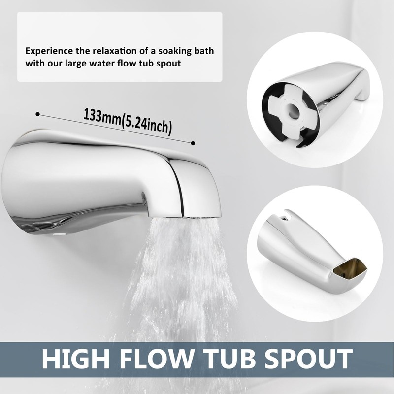 Aolemi 3 Handles Tub Shower Faucet Set with Valve Bathtub