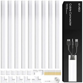 EVEO Cable Management Cord Hider 153 Inch Wall Cover For Tv Organize Cords Safely