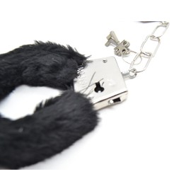 BETTER WITH FRIENDS 2 x Black Handcuffs Police Woman Police Nurse Doctor Security Guard Costume Accessories