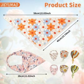 JIEYUMAO 6Pcs Crochet Hair Bandana, 6 Styles Knitted Hair Scarf for Women, Multicolor Crochet Head Scarf Floral Hair Bandanas Crochet Bandanas Headbands Knitted Headscarf for Birthday Wedding