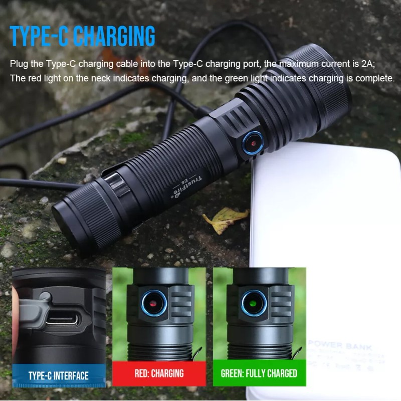 TrustFire New Trustfire 550M, Zoomable Rechargeable EDC Flashlight Waterproof Magnet