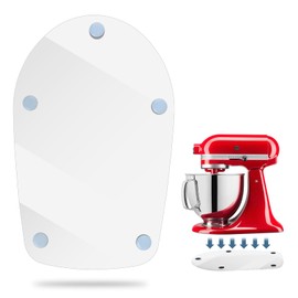 Mixer Slider Mat for Kitchen Aid 4.5-5 Qt Tilt Head Stand Mixer, Glossy Sliding Tray Mixer Sliders for Kitchenaid Artisan Mixer, Kitchen Aid Accessories and Attachments, Countertop Storage, Clear