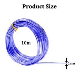 12 Gauge Aluminum Craft Wire, 2mm Thick, 10m Length, for Modeling, Weaving and Jewelry Making, Blue