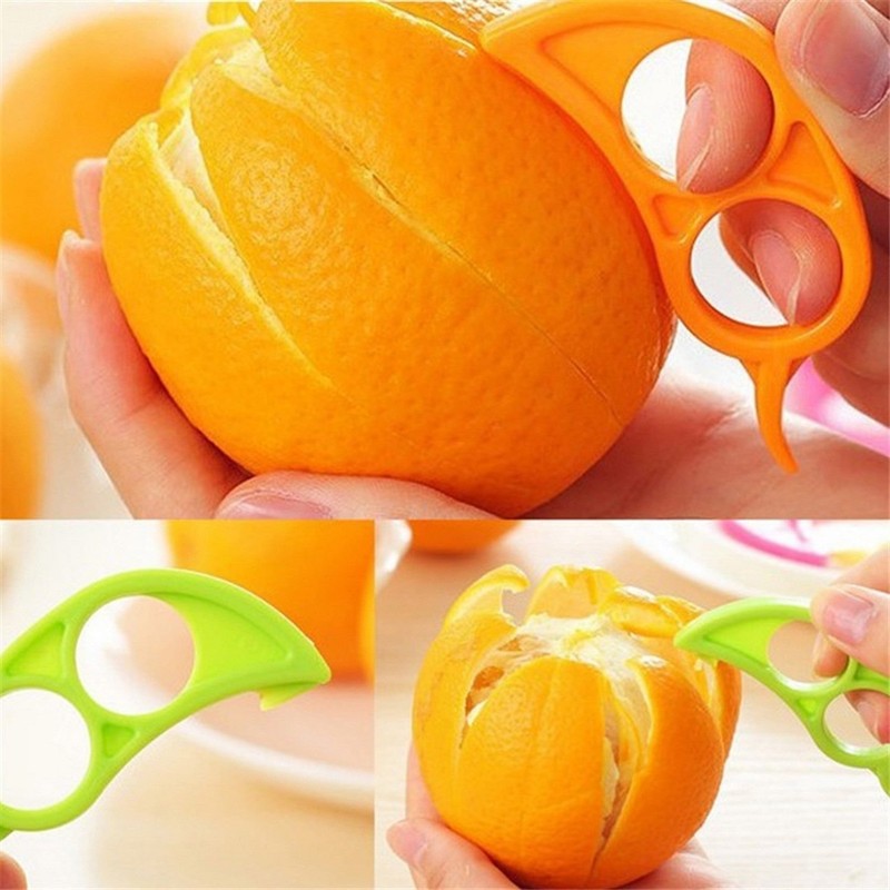 Orange Citrus Peelers, Cosmer Set of 15 Plastic Easy Slicer