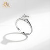 Delzznd Jewelry S925 Sterling Silver Round Solitaire Engagement Ring, 2ct