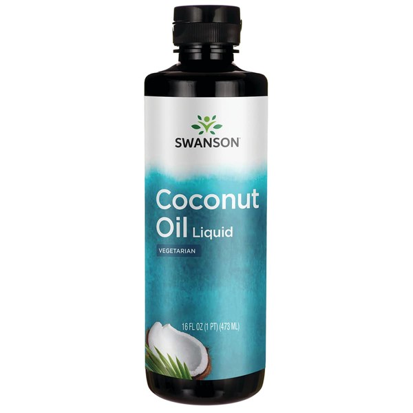 Swanson Liquid Coconut Oil Natural Flavor 16 fl Ounce (1 pt) (473 ml) Liquid