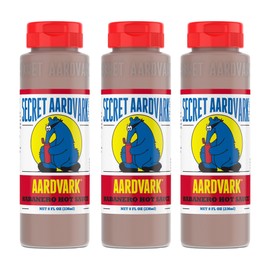 Secret Aardvark Habanero Hot Sauce - Habanero Peppers & Roasted Tomatoes, Medium Spiced Hot Sauce, BBQ Sauce, Non-GMO, Low Sugar, Low Carb, Hot Sauce & Marinade - 8 fl oz 3 Pack