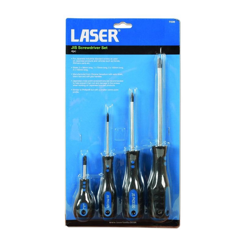 Laser 7036 JIS Screwdriver Set 4pc