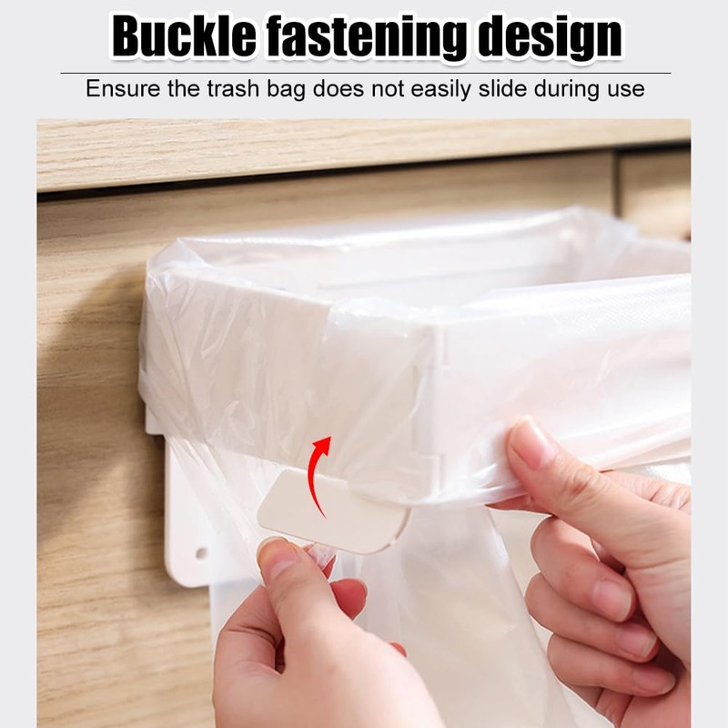 DONGKER Foldable Trash Bag Holder, Wall-Mounted Under Sink Trash Can
