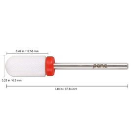 Pana Professional Ceramic White Round Top Large Dome Top Barrel Nail File Drill Bit (Fine) 3/32" Shank Size - White - Large Head