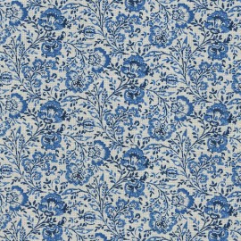 P/Kaufmann P Kaufmann FILIGREE AEGEAN Cotton Blue Floral Jacobean Drapery Uph Fabric