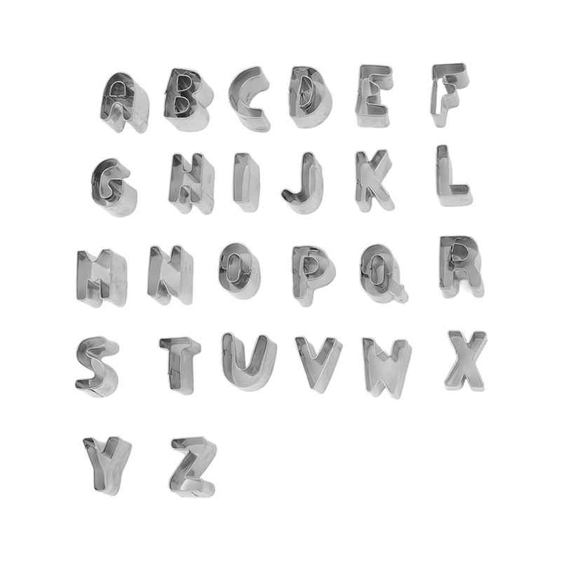 26Pcs Stainless Steel Alphabet Letter Cookie Cutters for Baking DIY,