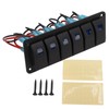 6 Gang Rocker Switch Panel Overcurrent Protection LED Blue Backlit