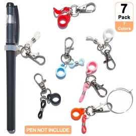 7 Pcs Colorful Pen Clips, Silicone Pen Holder Clip, Badge Pen Holder, Pen Clip with Lobster Clasp, Nurse Supplies, RN Badge Buddy, Badge Reel Accessories