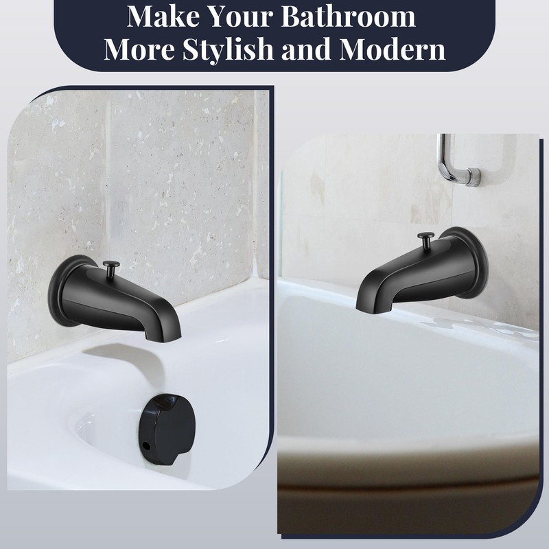 Enhon Tub Spout with Rear Diverter, Bathtub Spout Fitting 1/2-Inch
