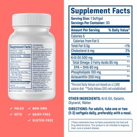 NativePath Wild-Caught Antarctic Krill Oil 500mg - Premium Astaxanthin 200mcg Phospholipid-Bound Omega-3 EPA DHA - Pure Formula GMP Certified Third Party Tested - 30 Softgels