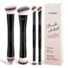 MAANGE Brochas para Maquillaje Profesional, 4 Brochas Maquillaje de Doble