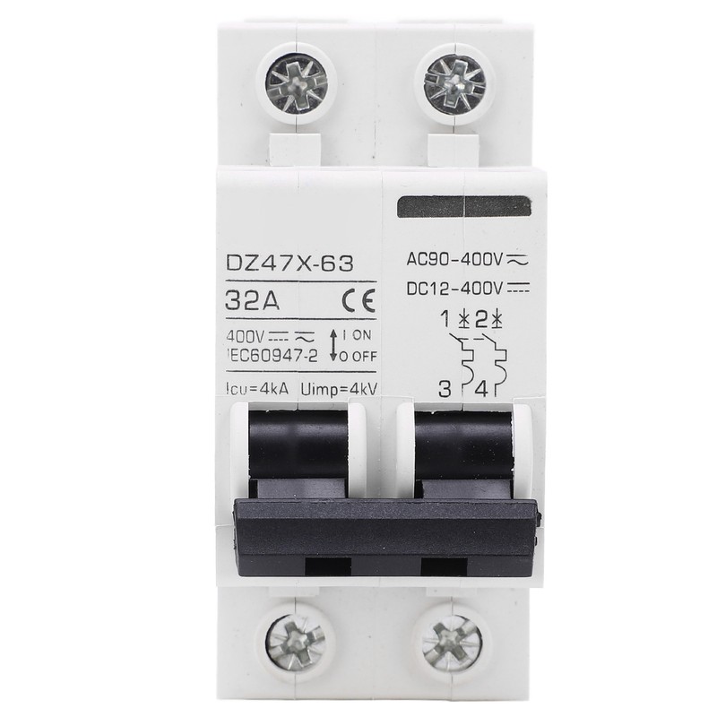 2P Miniature Circuit Breaker DIN Rail Mount Disconnect Switch for