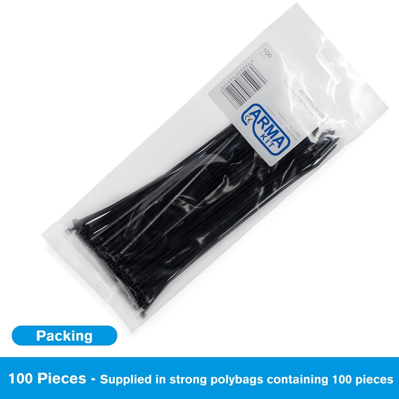 100 Pack of Cable Ties Black | CE Premium UL