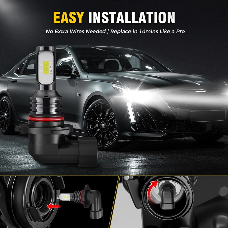 AUIMSOCO 9005 9006 LED Headlight Kit Combo Bulbs 10000K High