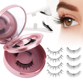 Magnetic Eyelashes with Applicator Natural Look: 2 Pairs, No Glue and Liner Needed, Wendy, CX0220, 079+B01-2