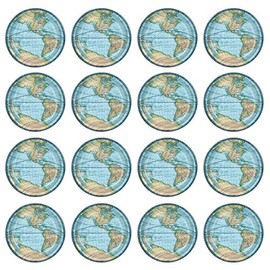 Beistle Bon Voyage Plates 16 Piece World Traveler Party Supplies Going Away Retirement Decorations Tableware, 9", Blue/Light Blue/Green/Yellow