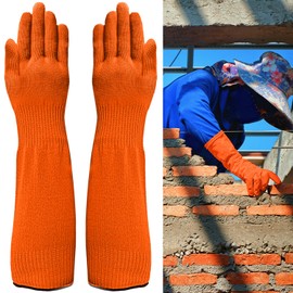 VLYX Guard Gloves, Long Gardening Gloves, Thornproof, Level A2 Cut Resistant with Long Arm Sleeves, for Gardening, Kitchen Work, Light Duty Tasks, for Women and Men, 45 cm- Orange