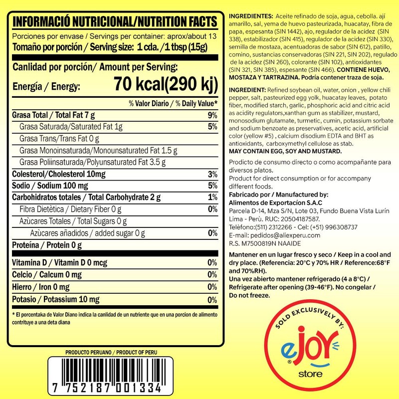 Walibi eJoyStore Aji Criollo - Hot Yellow Peruvian Pepper Sauce