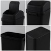 Minekkyes 7 L Plastic Trash Bin with Swing Lid, Black
