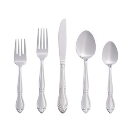 RiverRidge Rose Non-Monogrammed Flatware Set, 46 Piece, Silver