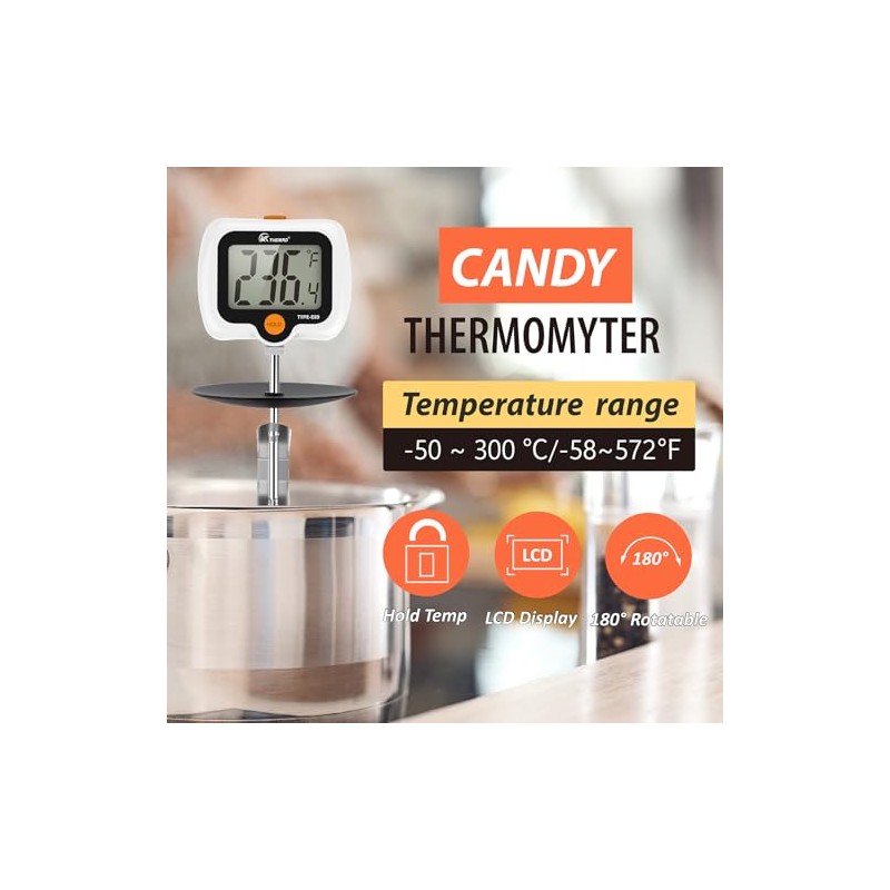 Termómetro digital de caramelo para cocina, cocina y confitería
