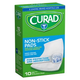 Curad Non-Stick Pads, 2 X 3 Inches, 10 Count