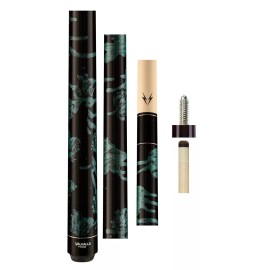 Viking Valhalla VA214 Hard Rock Maple Pool/Billiard Cue Black & Teal Marble - 21 oz